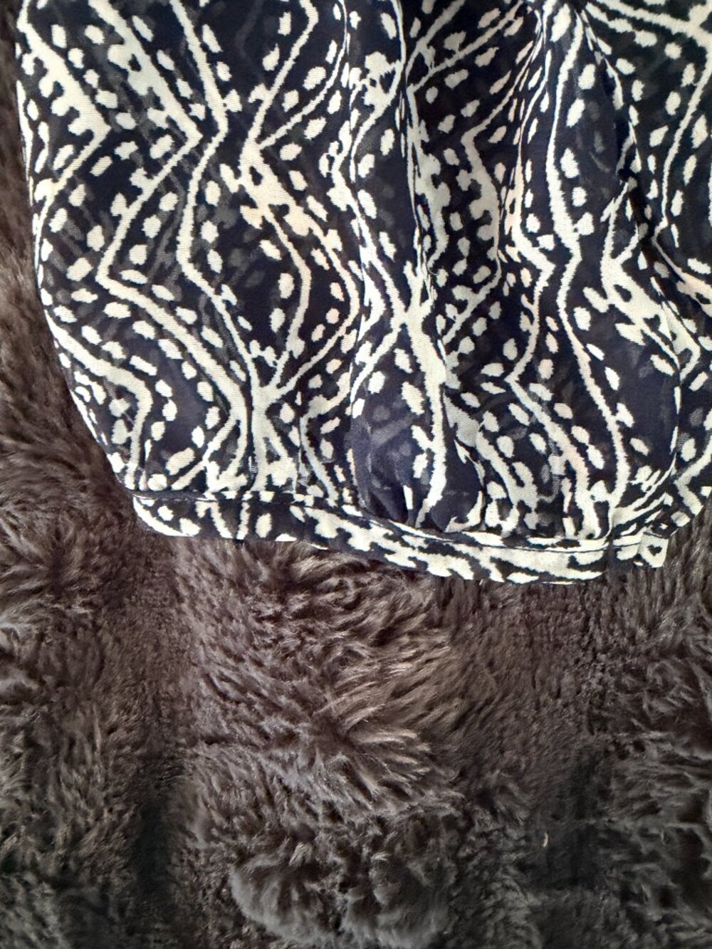 Sweet Journey Navy Boho Peasant Top L Crochet Hem Festival Coastal Top Vacation - Picture 10 of 13
